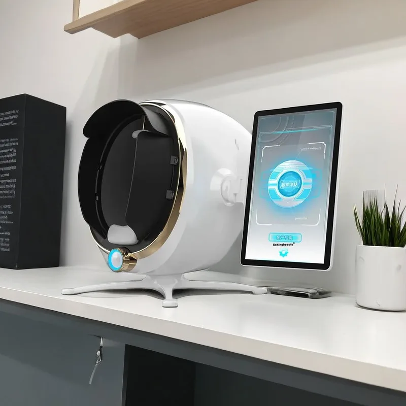 Portable face analyzer 3D AI smart skin scanner detector 8 spectrum digital magic mirror skin analysis machine