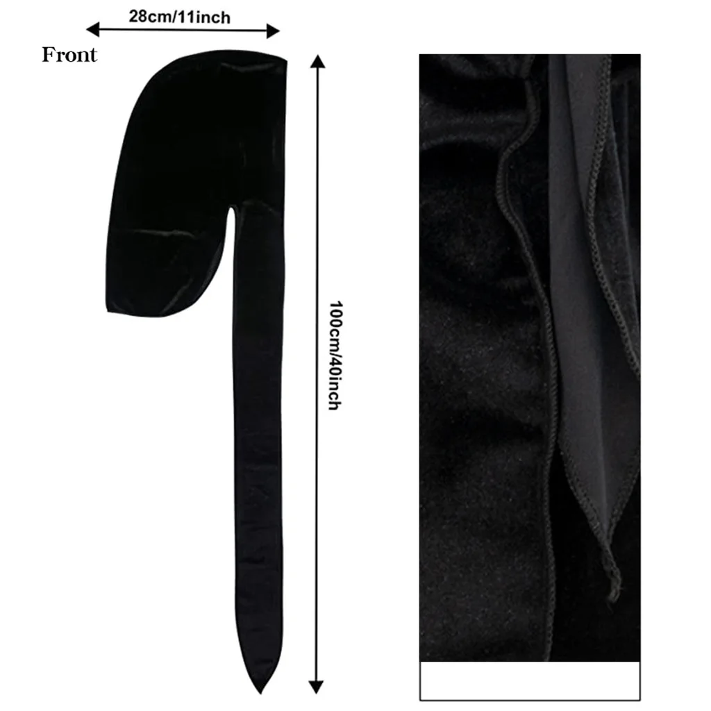 Long Tail Stretchable Luxury Doo Rag Dew Rags Suede Durags velvet durags Headwraps for women and men