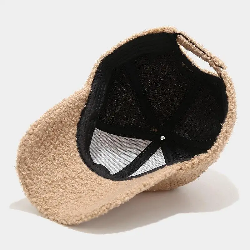 Wholesale New Autumn Fall Winter Outdoor Fashion Sports Caps Women Faux Lamb Wool Fuzzy Furry Baseball Hat