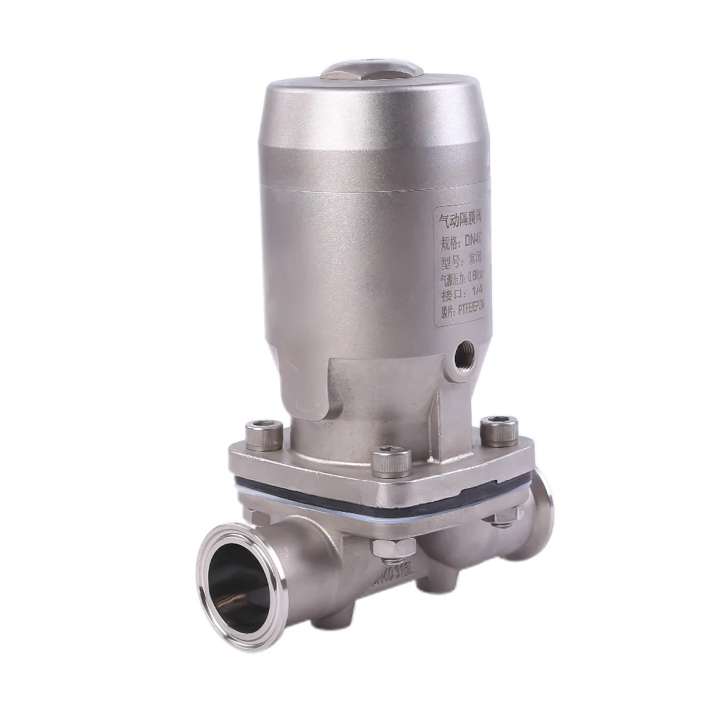 Price 50.8MM 2inch Sanitary Hygienic Stainless Steel SS316L NC Pneumatic Diaphragm Valve