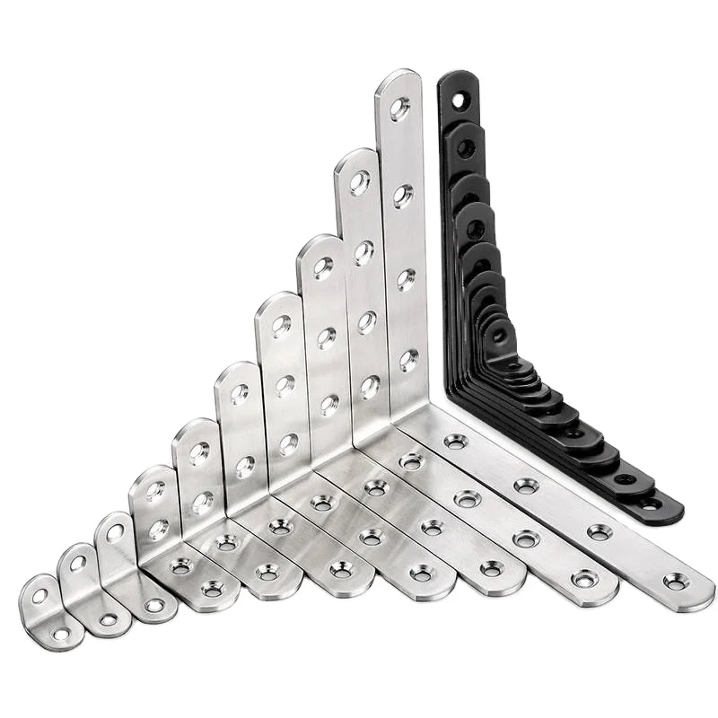 Stainless Steel Heavy Duty Furniture Support Bracket Metal L Shape Wall Mount Brackets For Mounting Shelf
