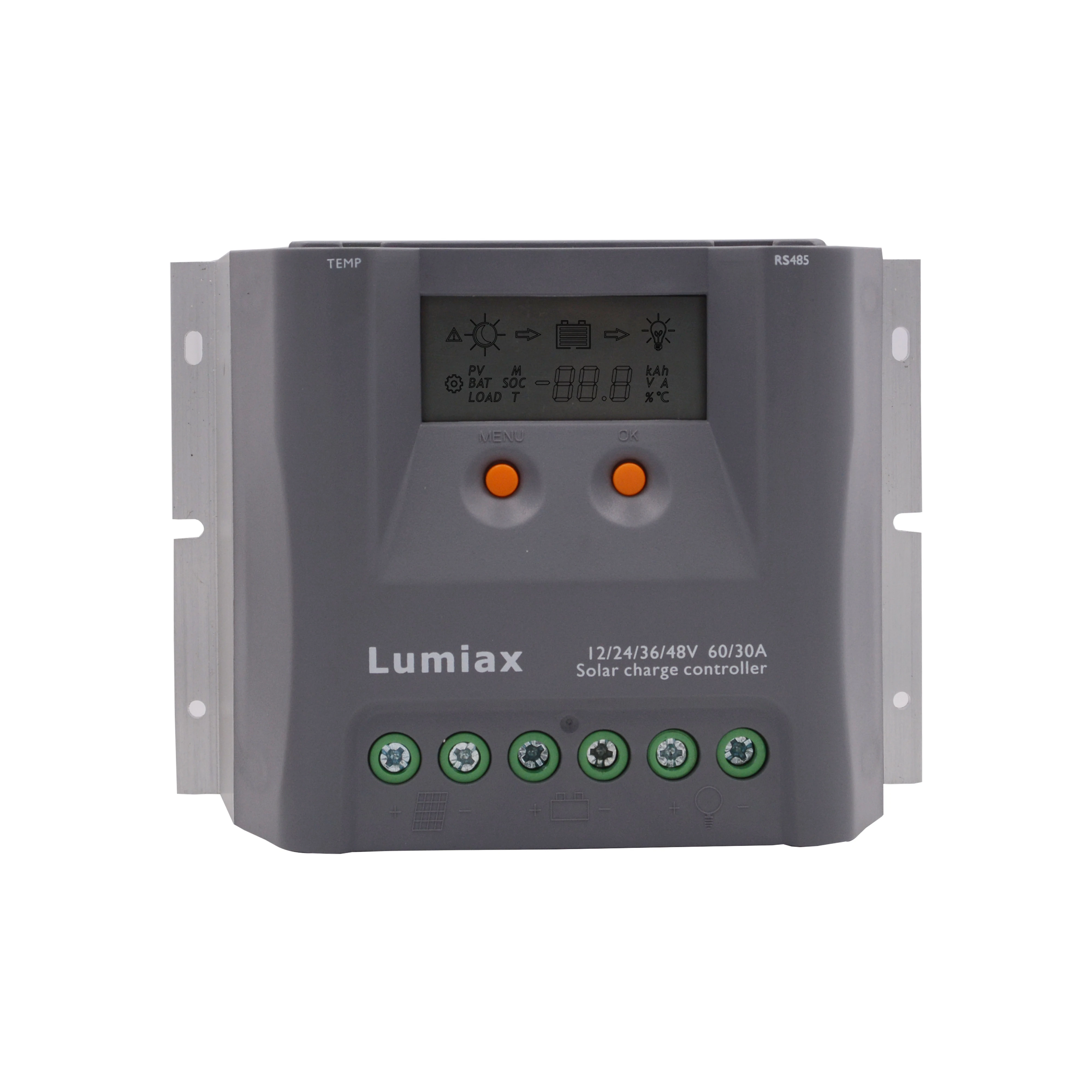 Lumiax 12v 24V 60A ЖК-дисплей интеллектуальная солнечная панель PWM солнечное зарядное устройство контроллер