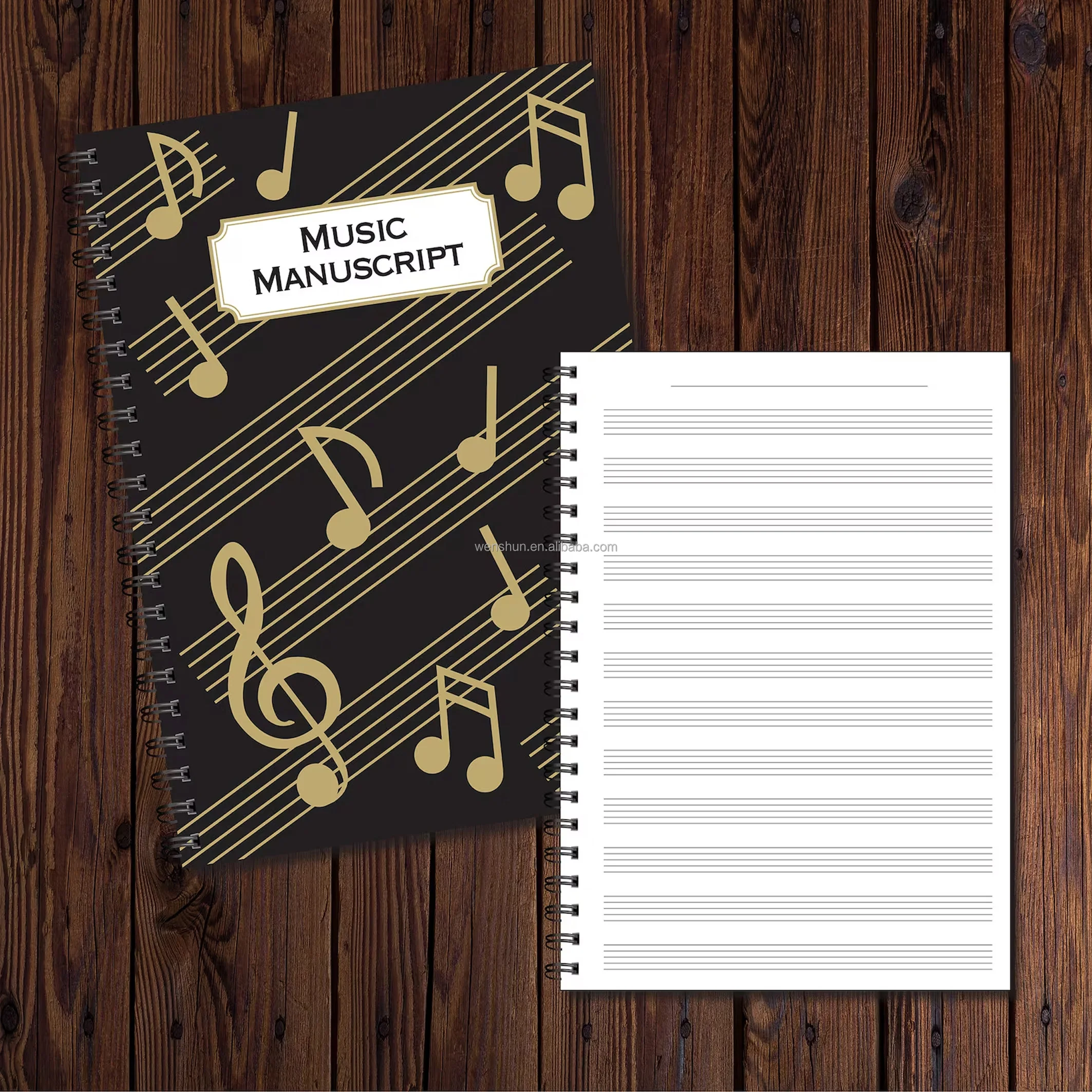 Custom Print 50 Double Sided Pages 120gsm Blank Sheet Music Spiral Notebook