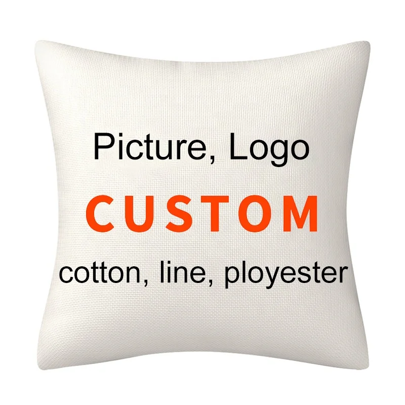 Customized Personalized Cover Pillow Case custom logo Square Pillowcase Cushion Covers with Photo Text Image Name