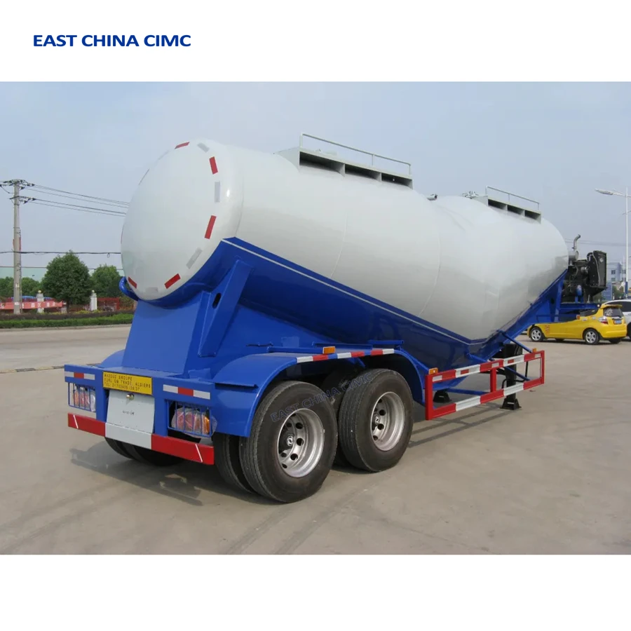 Tri Axles 30Tons 40cbm V Type Dry Bulker Cement Silo Tank Trailer With Air Compressor