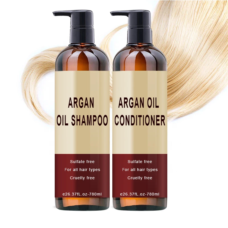 OEM private label hair oil natural organic argan oil custom shampoo and conditioner for hair care set