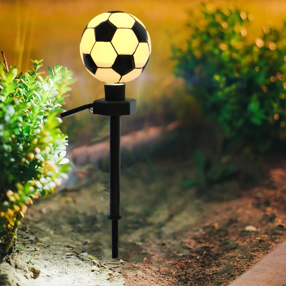 New Arrivals LED Ground Plug Solar Football Light Waterproof Soccer Lawn Lights with Stake Sports Elements Underground Lamps