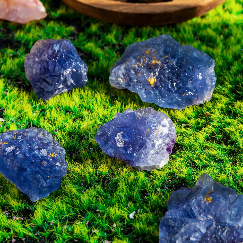 Wholesale High Quality Raw Blue Fluorite Cluster Natural Healing Crystal Gemstone