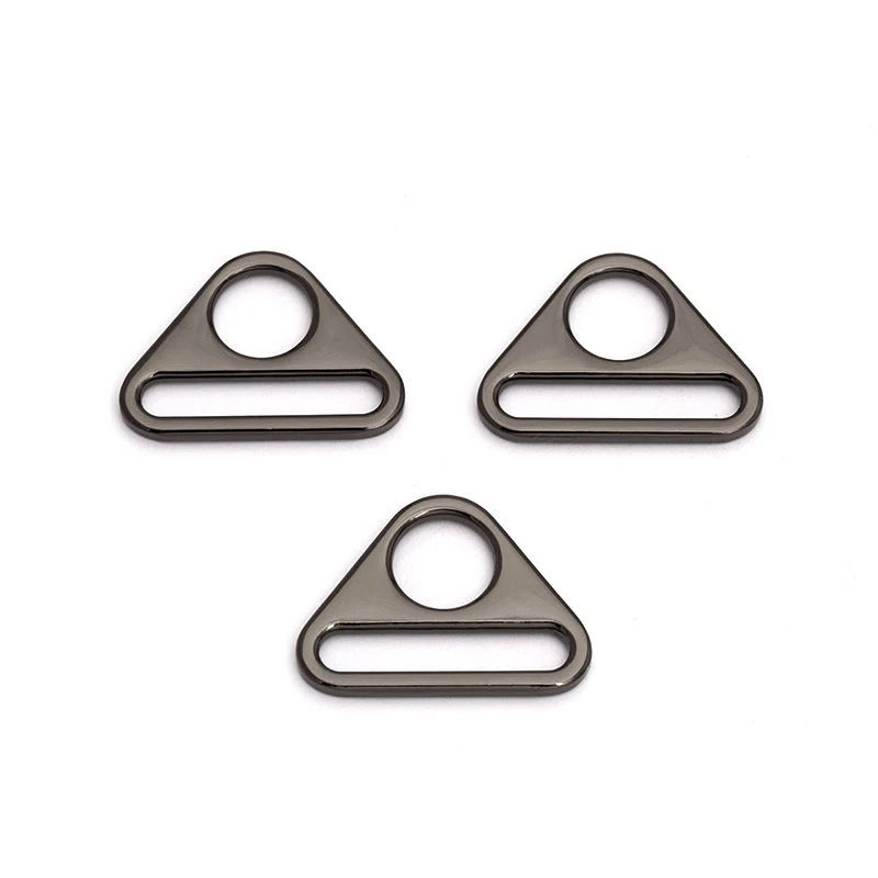 Custom Black Metal Triangular D-Ring with Single Slot for Bags and Accessories