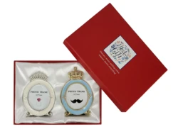 2Pcs Gift Box Crown  Enamel Zinc Alloy Metal Photo Frame For Home Decoration