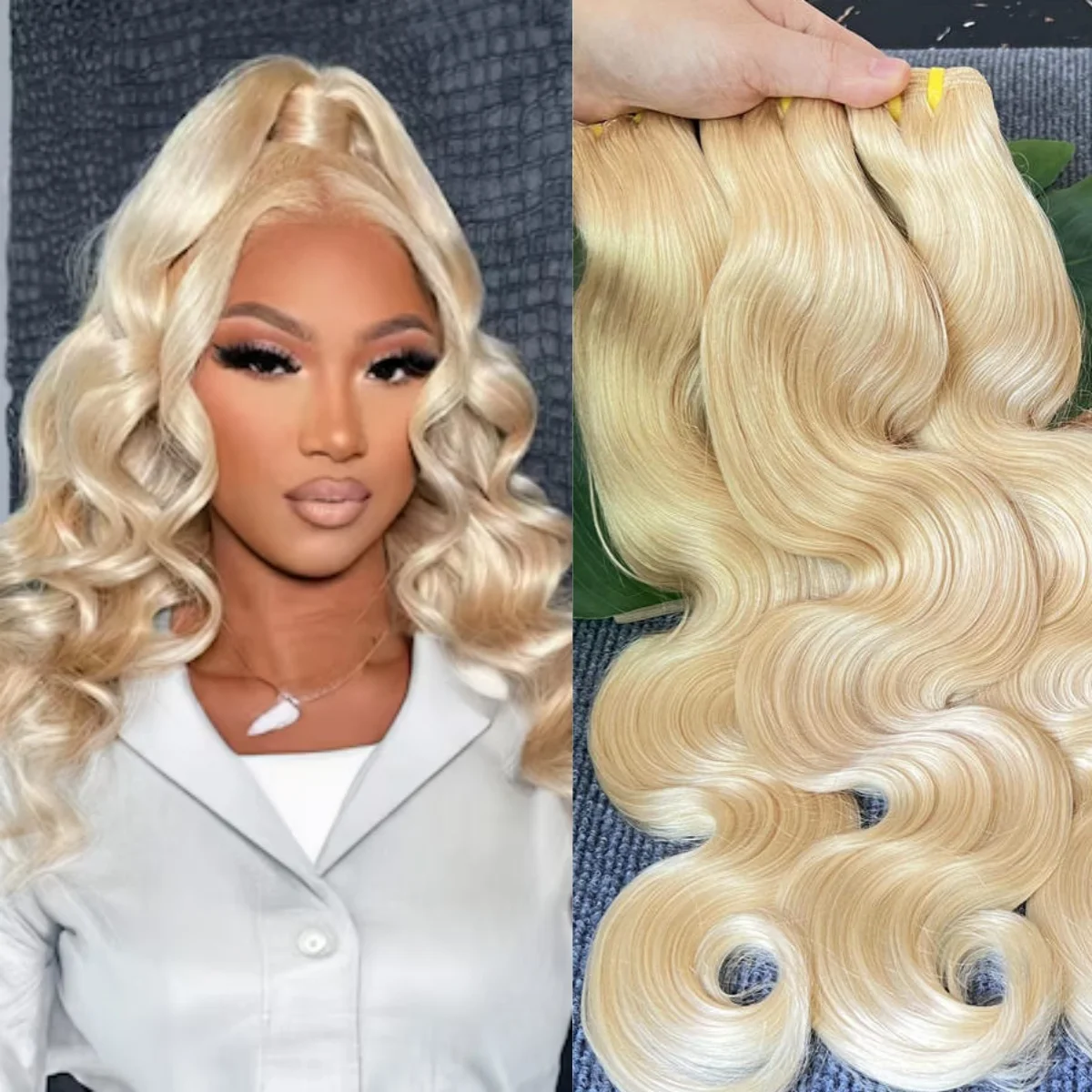 Hot Selling Blonde Color Brazilian Virgin Hair Body Wave Human Hair Bundles Unprocessed Virgin Remy Straight Hair 613