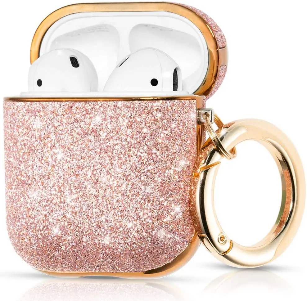 
New Arrival 2021 Bling Custom Case For Airpod Case Luxury customized Cover For Airpods 1 2 Casesn Leather Sparkle Cases Caso 