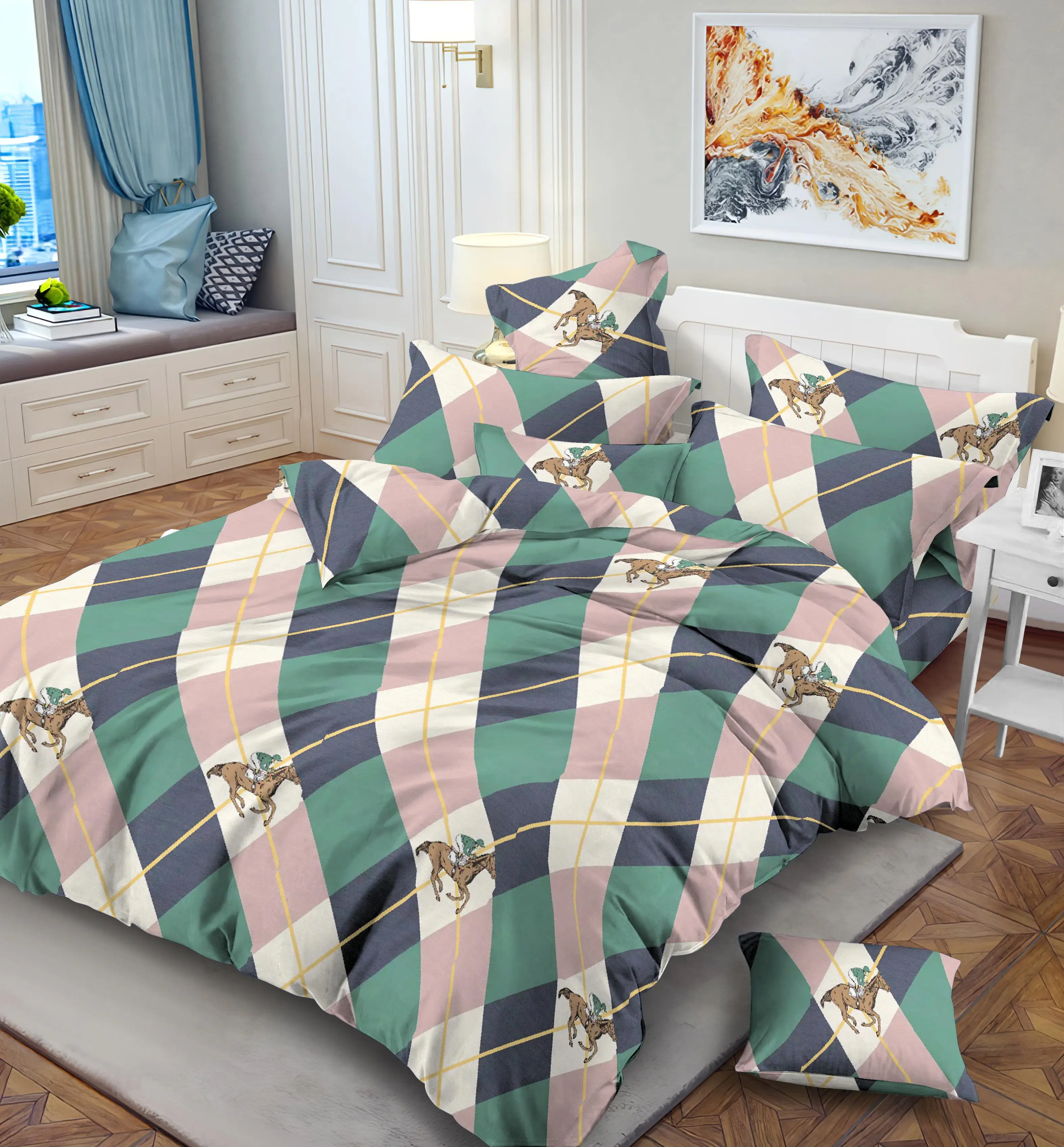 Changxing popular flower design pigment printed fabric for making bedsheet material fabric