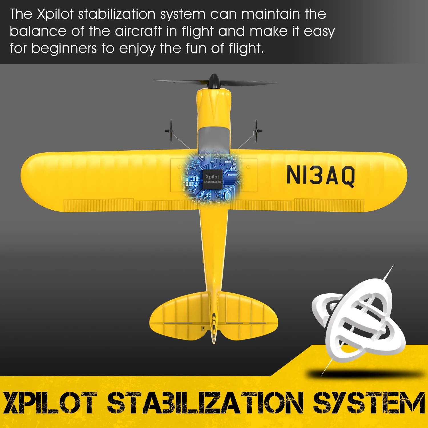 RC Park Flyer Sport Cub S2 Yellow Easy to Fly Beginner Radio Control Plane with Gyro Stabilizer