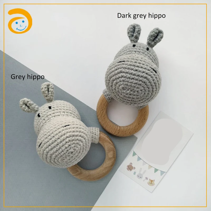 Animal crochet toys amigurumi rattle teething