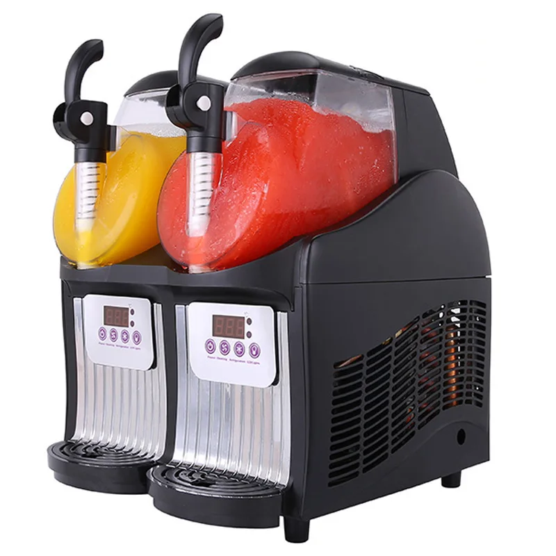 2.5L*2 Tank 5L Commercial Slush Snow Machine Mini Double Snow Melting Machine Desktop Cold Drink Juice Smoothie Machine