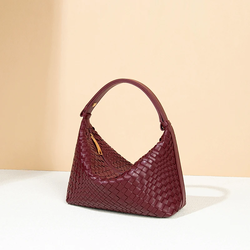 Женская сумка оптовая продажа брендовая с плетением в виде полумесяца