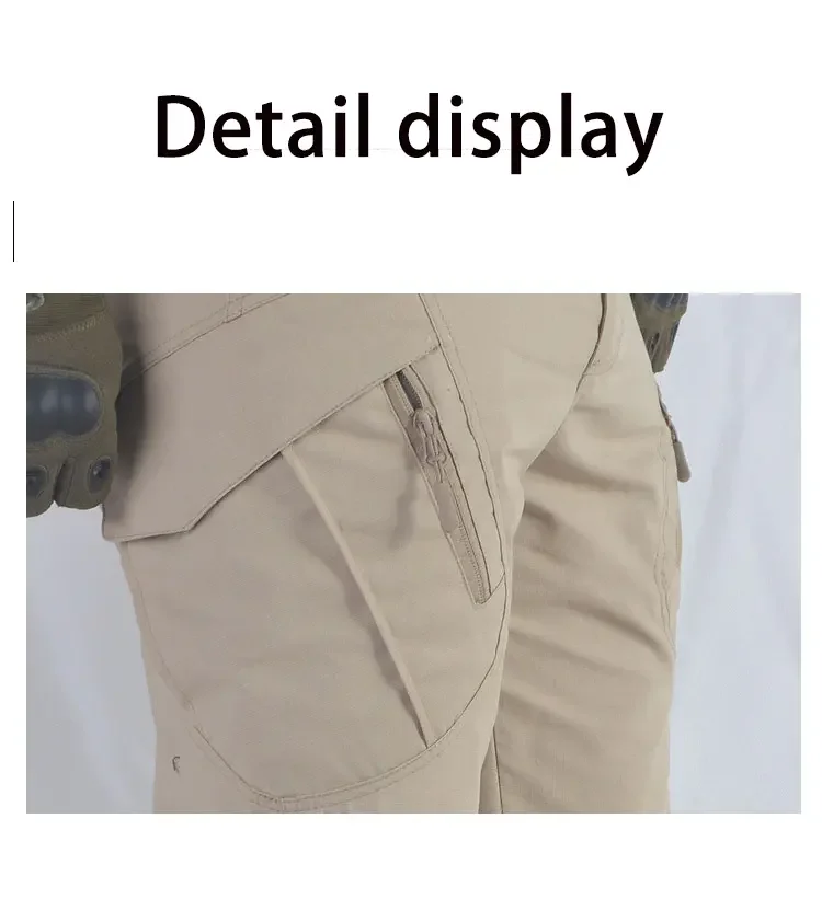Tech Infused Comfort Celana Pria Casual Wholesale IX9 Tactical mens Cargo Pants in Khaki Designer Clothes
