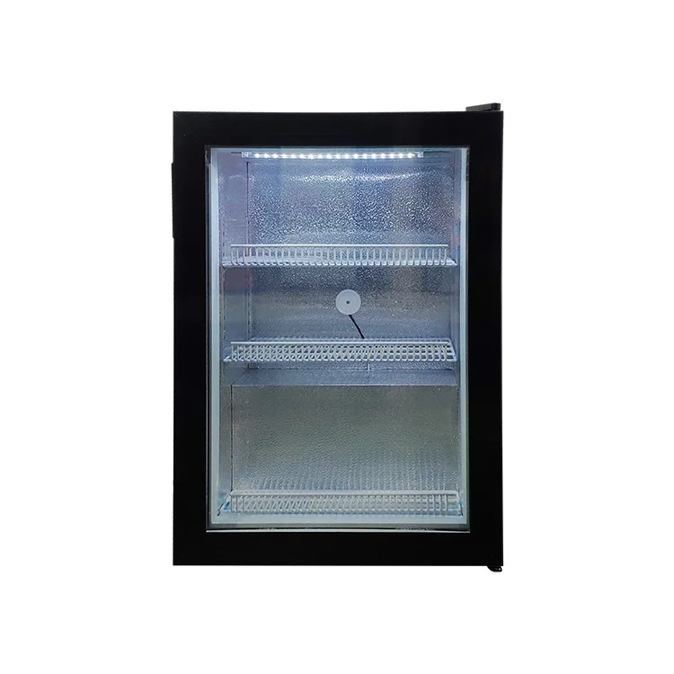 Single Door Vertical Freezer Cooler Fridge 98L Showcase Chiller Beverage Display Glass Door Ice Maker Fridge