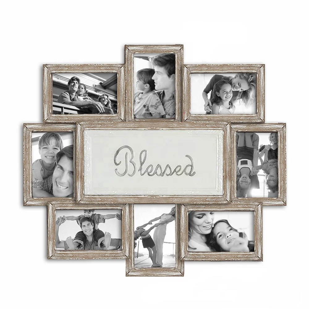 Factory outlet Multiple openings collage picture frame set wall photo frames wall hanging frames photo wooden