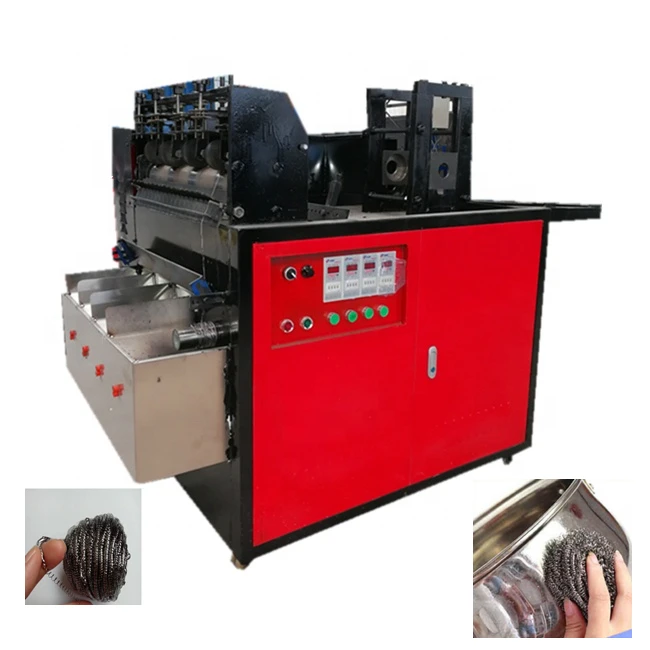 Automatic scourer knitting machine/dish washing metal sponge scrubber making machine/cloth pad cutting machinery