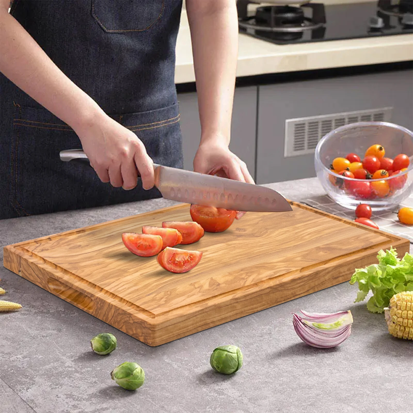 GL Extra Large Handmade Olive Wood Epoxy Serving Board Chopping and Cutting Board for Meat Vegetable & Fruit | Customized Resin