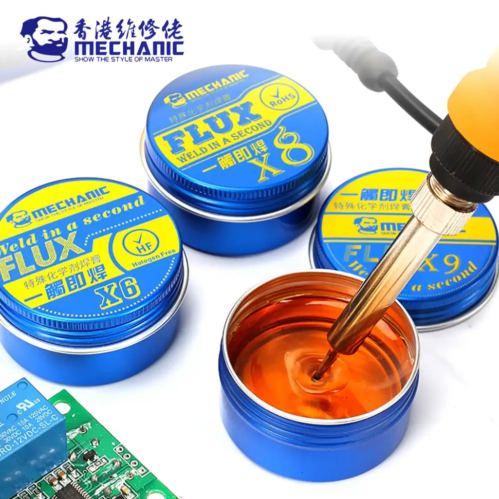 MECHANIC X Series Imported Mild Rosin Halogen-Free Lead-Free Solid Soldering Flux No-Clean Weld Solder Paste For PCB BGA Repair