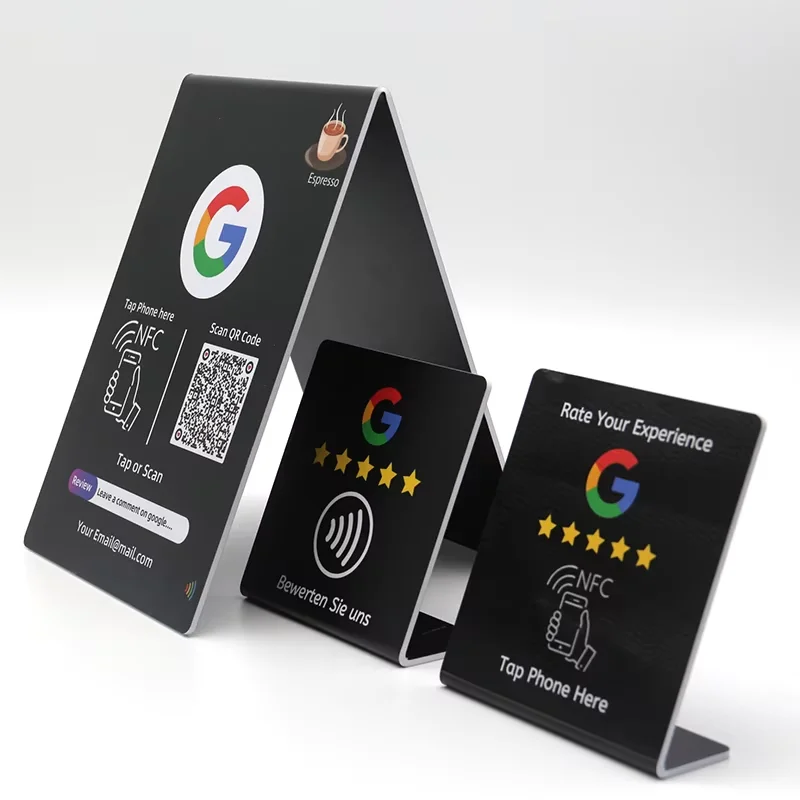 Full color printing Contactless Plastic NFC Google Review Card N215 for Social Media NFC Business Card