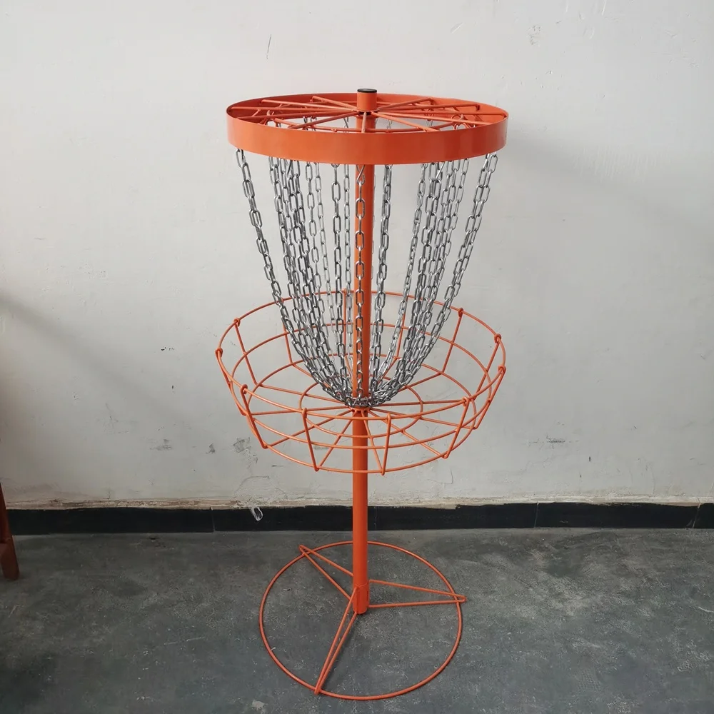 High Quality Heavy Duty 24-Chains Disc Golf Course Basket Permanent Target Disc Golf Basket Portable