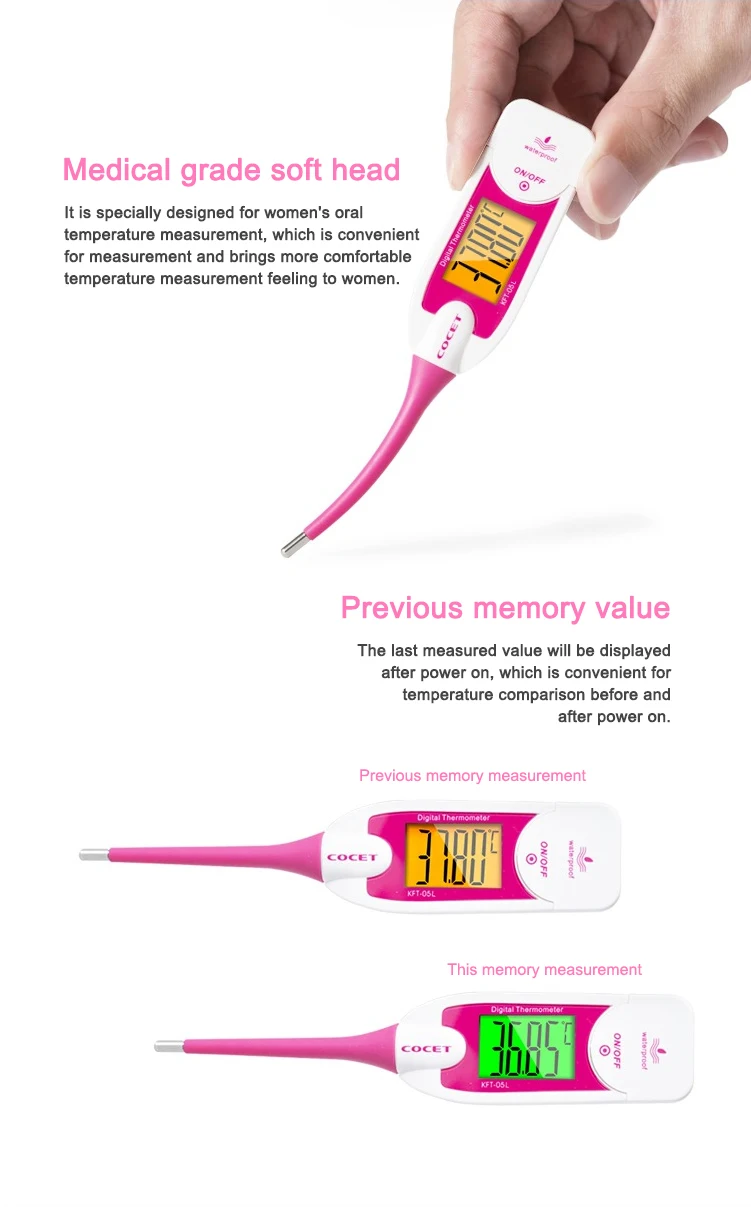 CE Approved Waterproof 10 Seconds Clinical Electronic Digital Thermometers Medical For Armpit Oral Rectal