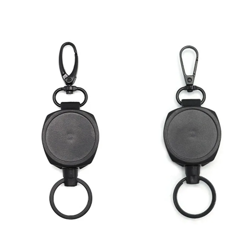 Badge Holder Reel Well Metal ID Badge Holder with Belt Clip Key Ring Wire Rope Name Card Retractable Keychain