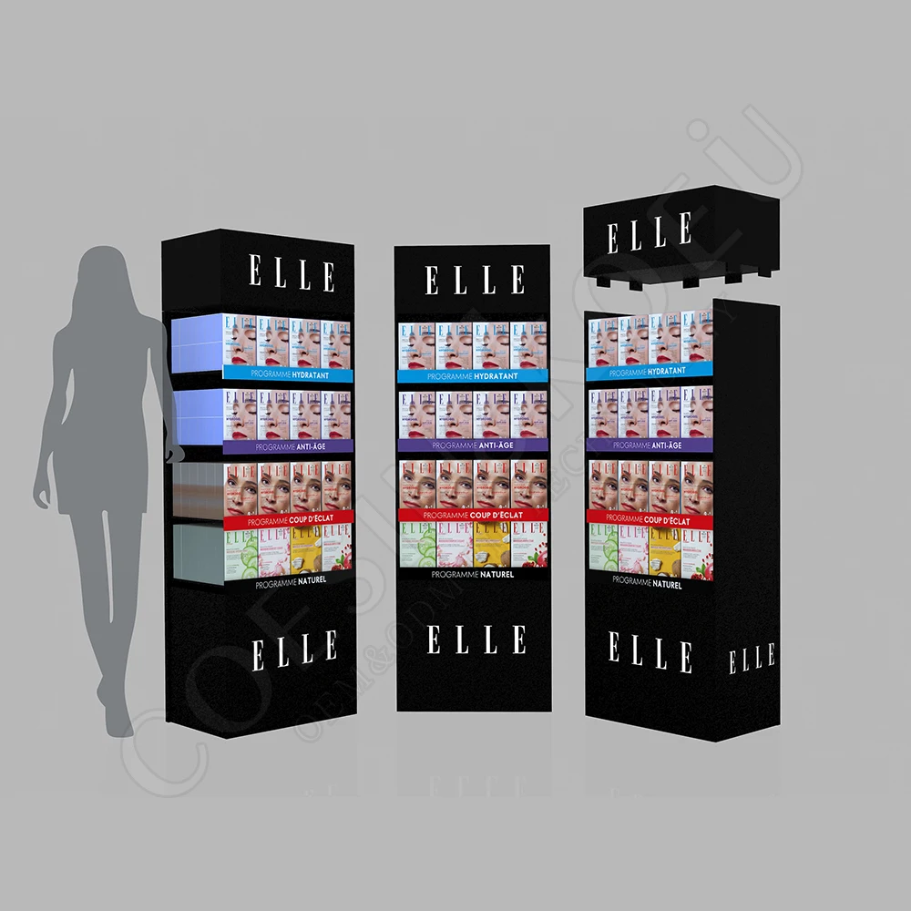Wholesale custom beauty shop design idea makeup store furniture cosmetic floor stand perfume glass display showcase