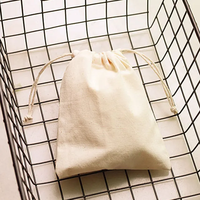 Reusable Eco friendly custom drawstring cotton gift bag