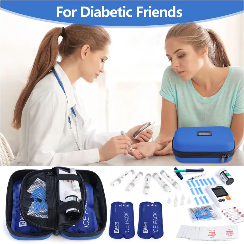 Custom logo portable eva hard shell thermal medical insulin pen carrying cooler travel case for diabetic