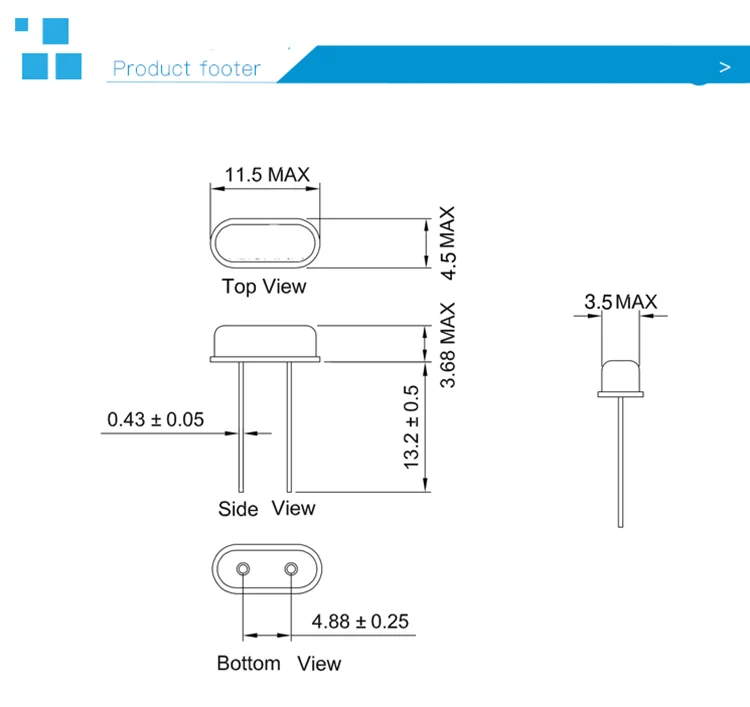 HC-49s 3.6864MHZ passive crystal oscillator In-line crystal Full range of crystal oscillators