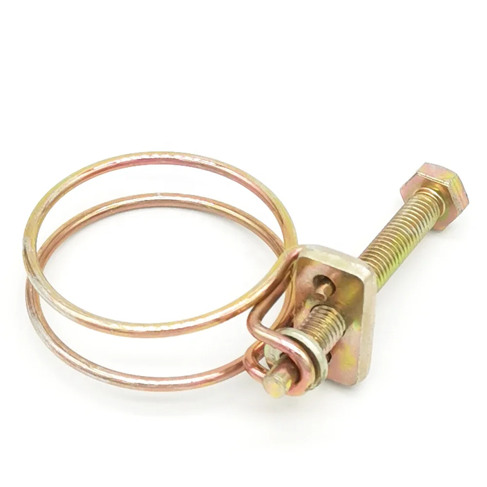 France twin wires round hose clamp Double Wire Hose Clamp,Adjustable  Clamps with Screws Bolts Locking,Stainless Steel Clamp