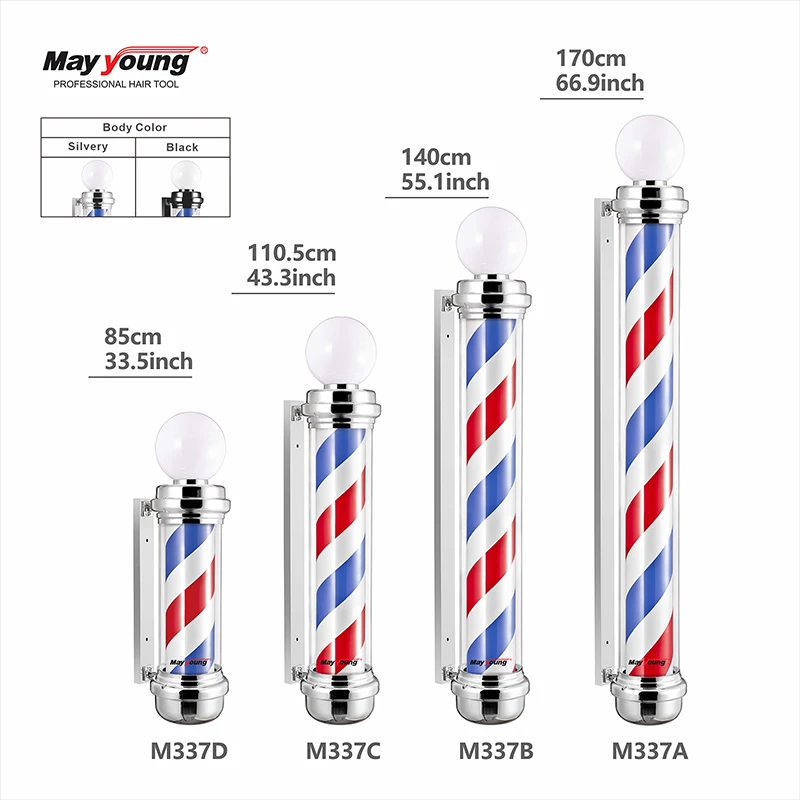 M337C  Custom Barber shop pole Hair salon lamp sign Barber lamps