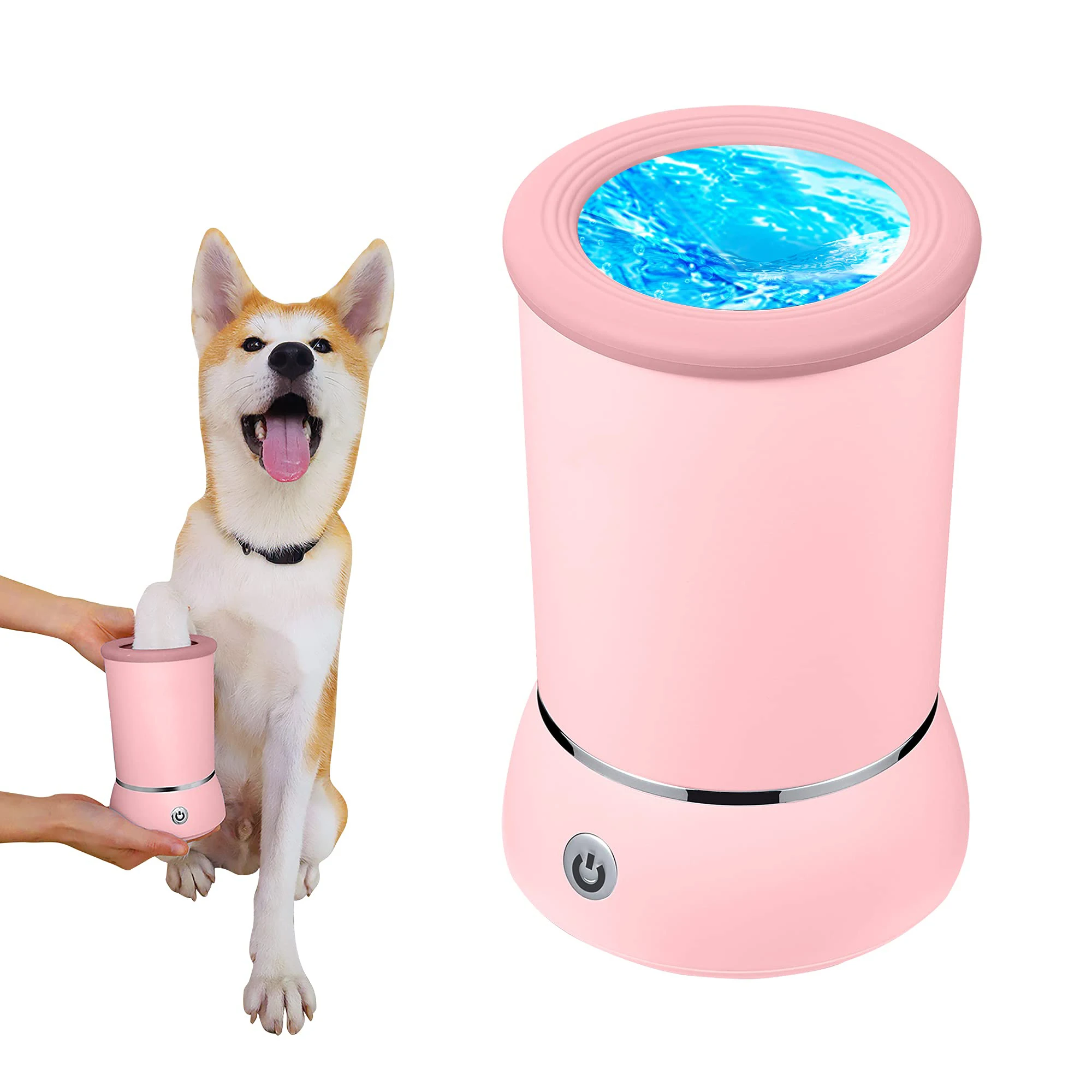 Automatic Dog Paw Washer Pink Pet Paw Cleaner Pet Foot Washers for Pets Supplies