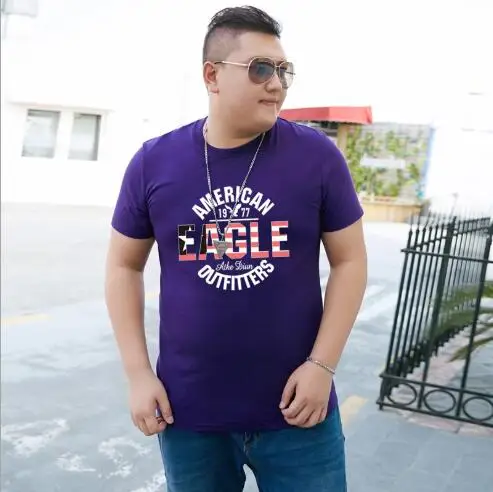 2021 new super fat oversized cotton short-sleeved T-shirt fat guy fat brother summer dress plus fat XL
