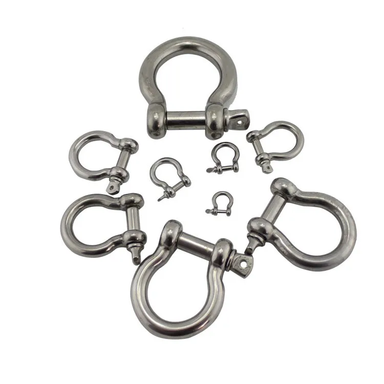 High Quality us. drop forged type shackle 8t m5 m12 stainless steel bow towing mega shackle offroad