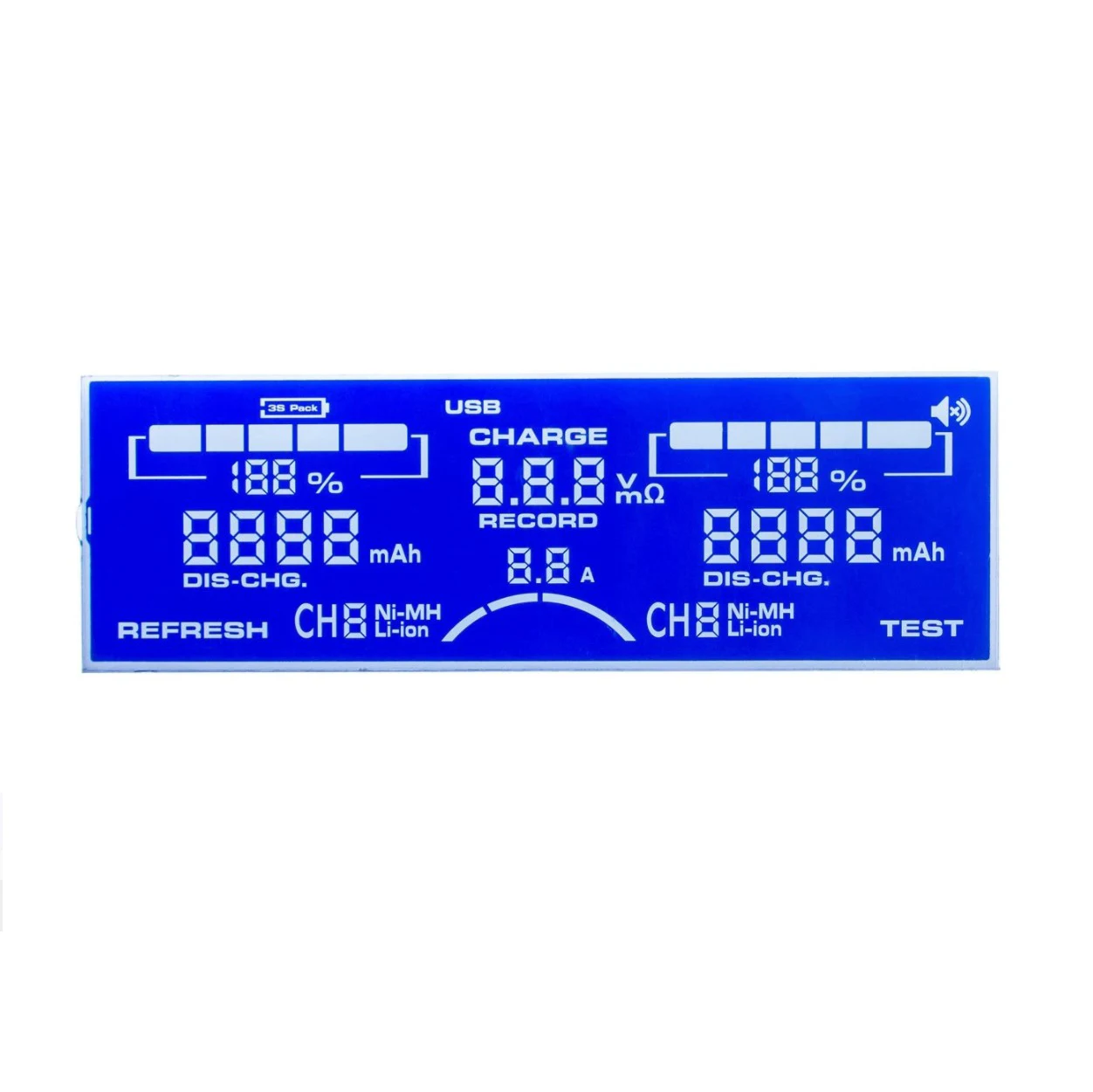 Customized LCD Display with 30 Pin Negative Transmissive Htn Segment LCD Screen for Charger Display