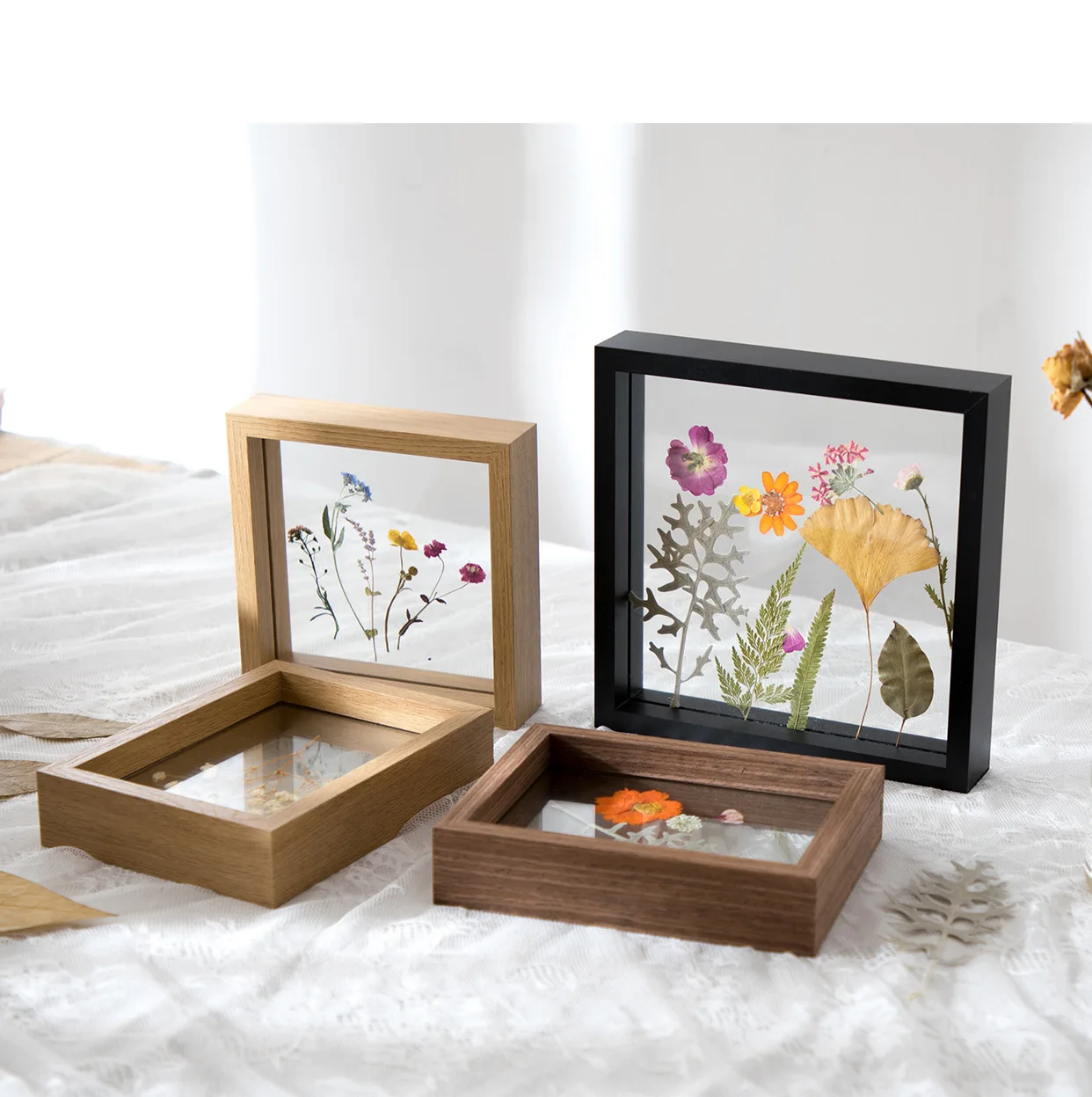 Double-sided Glass Photo Frames Tables Wholesale Herbarium Frames MDF Creative Frames