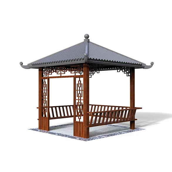Chinese Style Art Outdoor Aluminum Frame Garden Pavilion for Sale