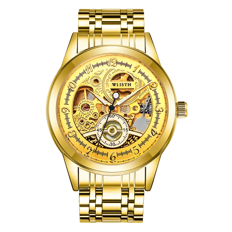 Luxury Fashion Waterproof Hollow Mechanical Chronograph Watch Men Automatic Mechanical Watches