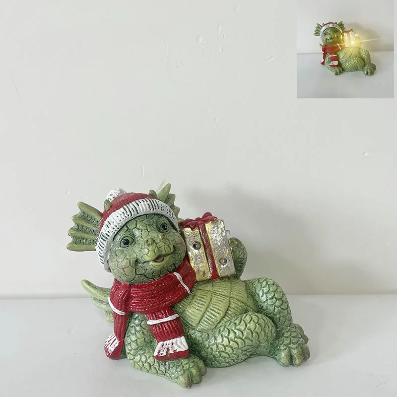 New Christmas Decorative Dinosaur Statue for Home Indoor Ornament