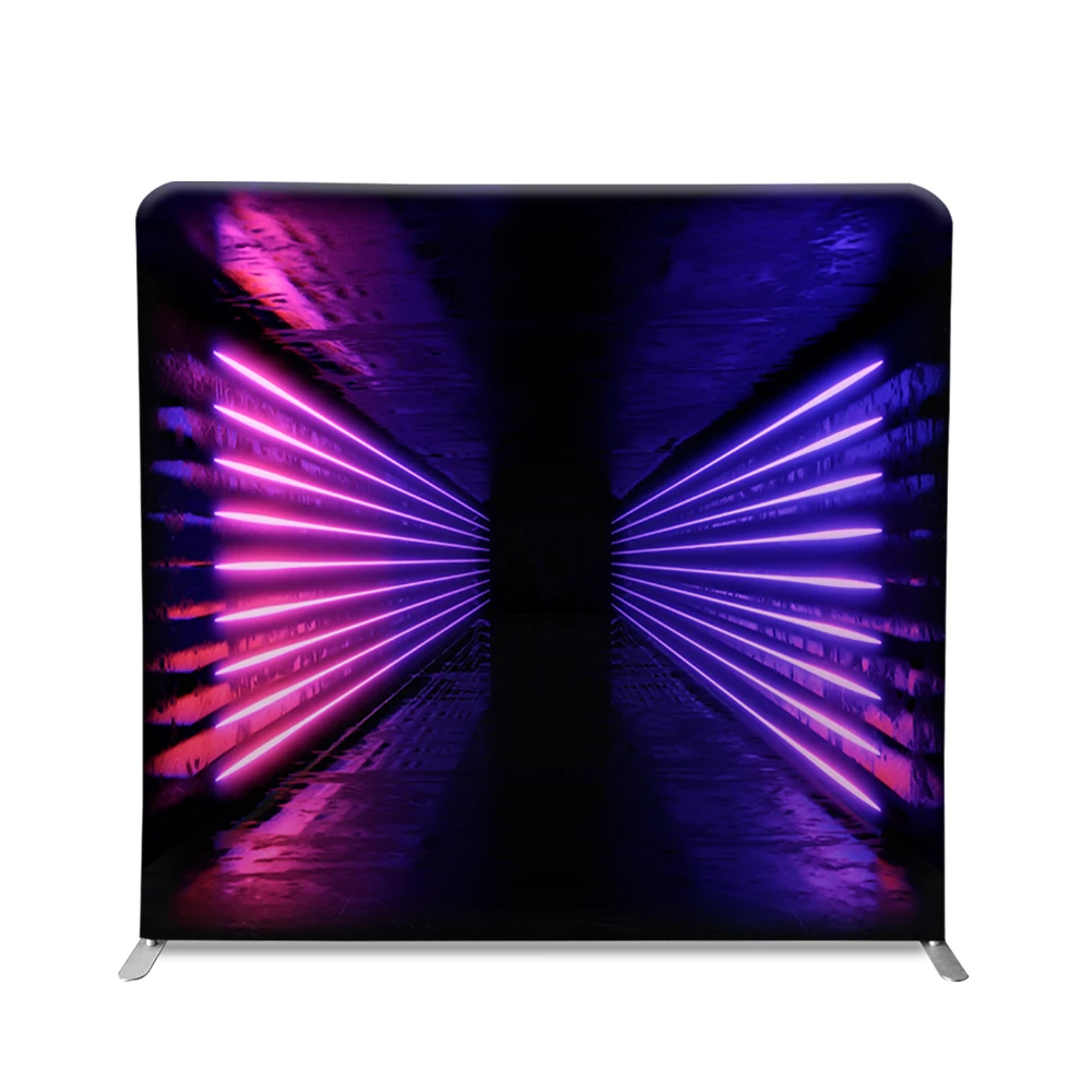 8x8ft custom straight double side pillow case cover full color printing photo booth photography backdrop stand