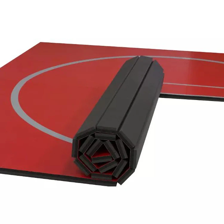 Hot sale  high quality flexi smooth pvc vinyl surface XPE bonded foam martial arts  wrestling roll out mats