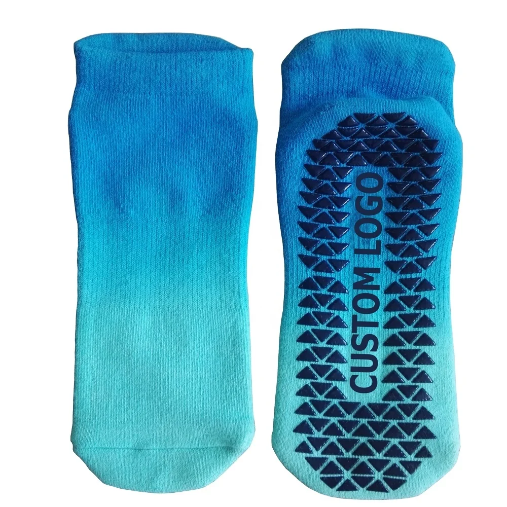 Anti slip grip socks gradient color jump trampoline yoga pilates sport socks with arch support