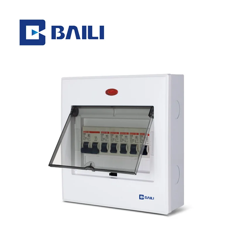 BAILI V8 7way Surface mounting Metal  bottom plastic cover with indicator light MCB box Distribution Box