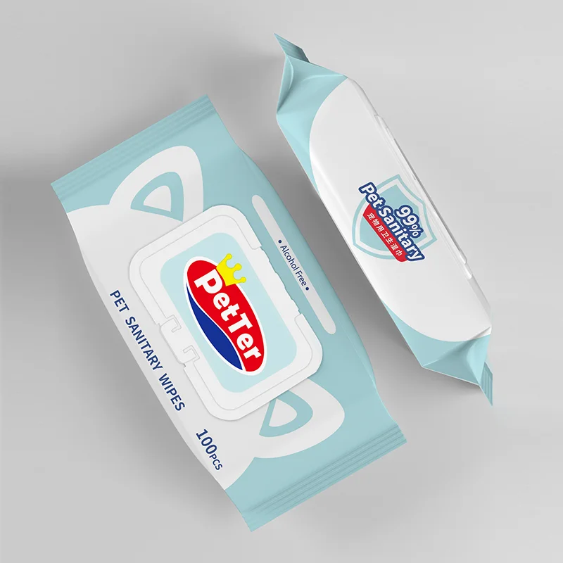 Premium Sensitive Pet Wipes For Soft Skin 100 Pcs - For Delicate Skin Care Of Young Pets
